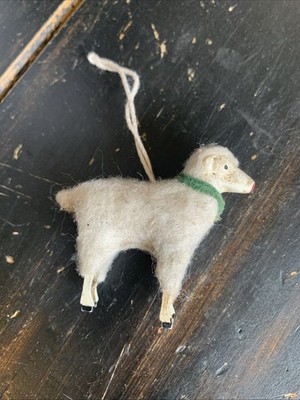 Vtg German Putz Stick Legs Sheep Christmas Nativity Lamb Figurine Ornament 2.25''