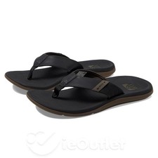 NEW REEF Santa Ana Flip Flop Thong Comfort Sandal - Black w/ Brown Sole - Size 8