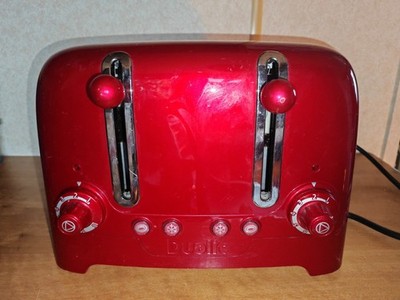 Dualit DPP4 Lite 4 Scheiben Toaster Bagel Auftauen extra breite Schlitze rot funktioniert