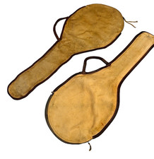 Wooden Tennis Racket Cover Bag Lockwood Brown Lb Canvas Antique Vintage Rare X2