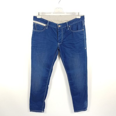 Strellson Jeans Robin Mens W36 L32 Blue Slim Straight Denim Trousers