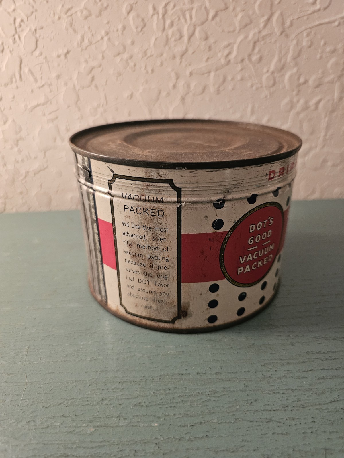 Vintage New/Old Stock Dot Coffee 1Lb Can W/Key, Sealed-Very Good