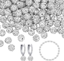 100pcs 4mm White Rhinestone Beads for Jewelry Making and Craft Projects