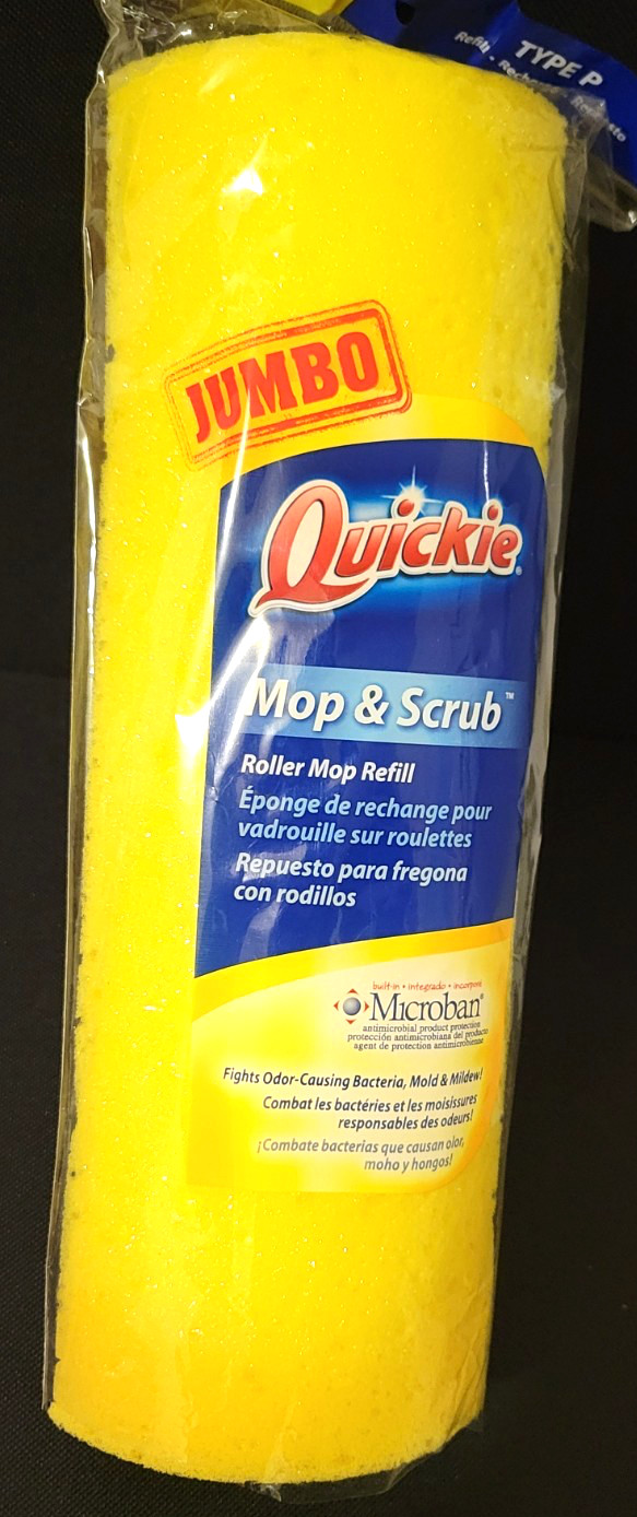 Quickie Jumbo Sponge Mop Scrub Roller Mop Refill Type P Open