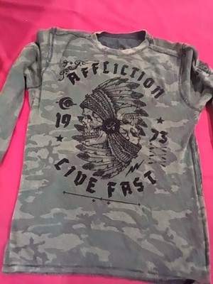 Affliction Pre-owned Long Sleeve Two-sided Shirt Size X Large