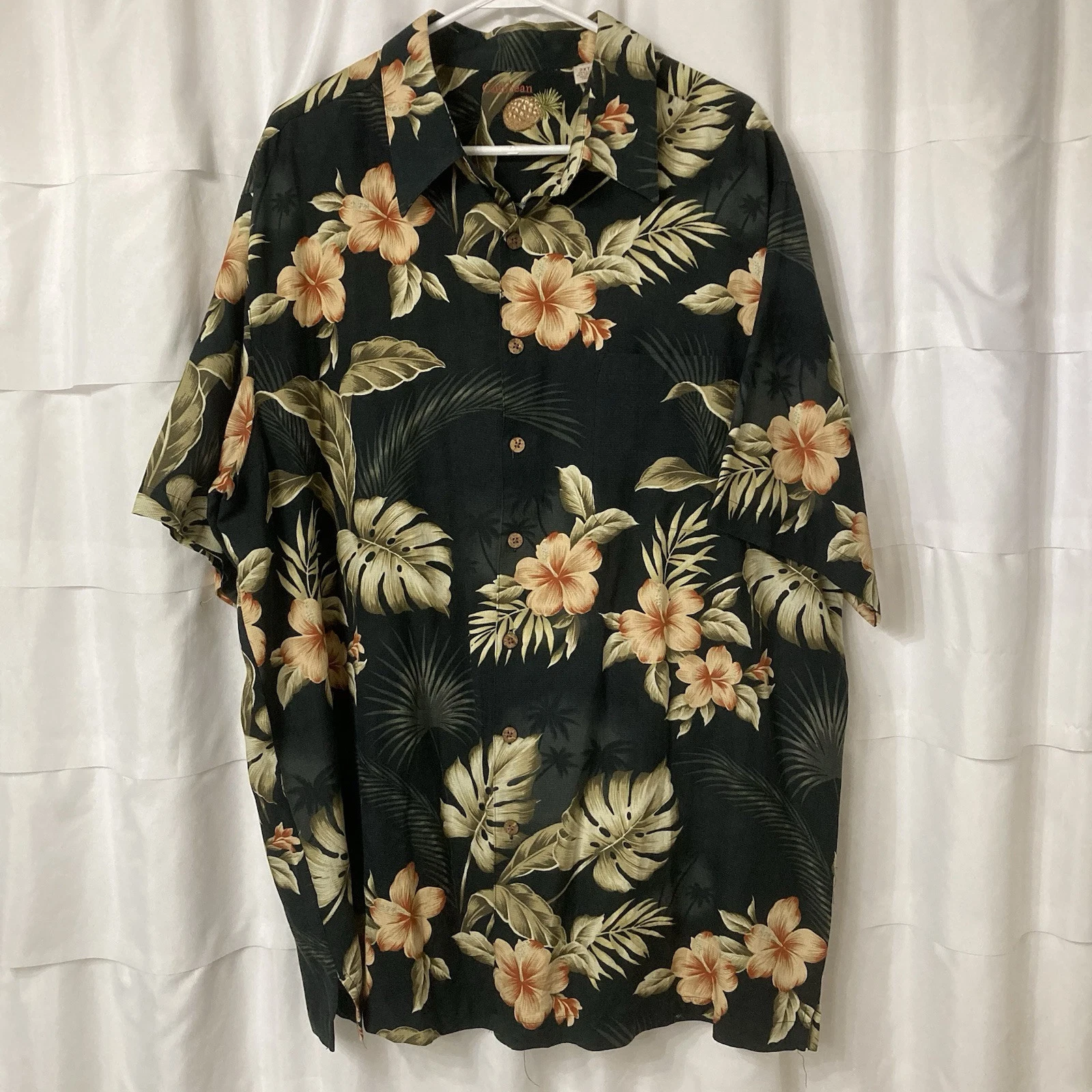 Caribbean Joe SS Hawaiian Shirt Mens 2XT Button Up