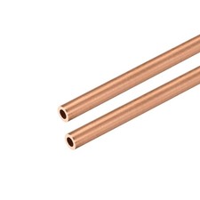 Copper Round Tube 5mm OD 1mm Wall Thickness 300mm Long Pipe Tubing 2Pcs