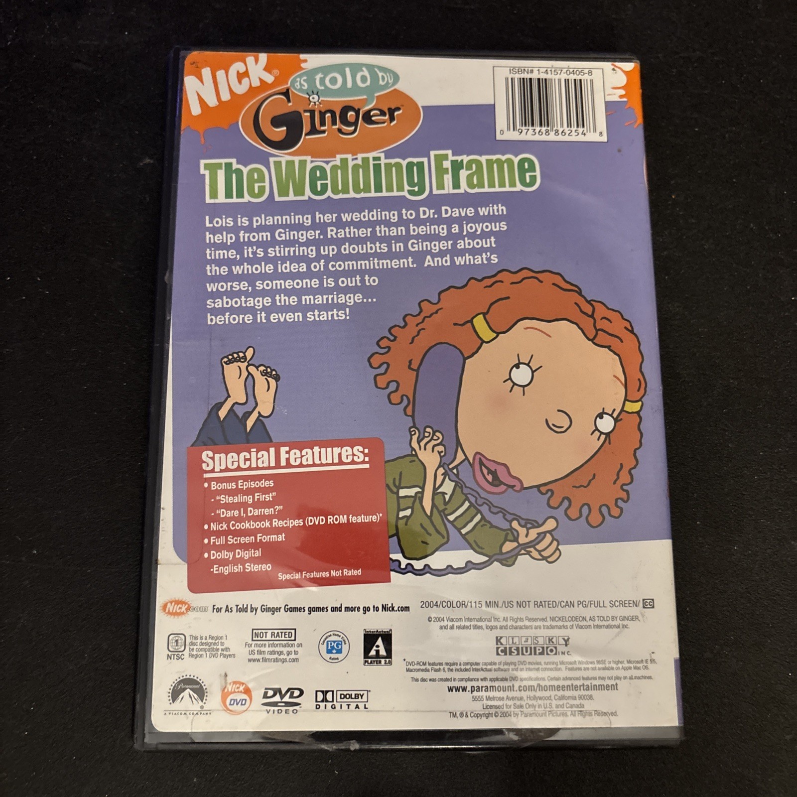 As Told by Ginger - The Wedding Frame (DVD, 2004) W/ Insert Nickelodeon