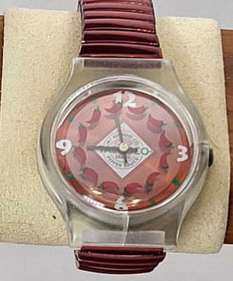 Fabulous Tabasco Unisex Watch 34mm Stretch Band Quartz Chili Pepper Ring #138