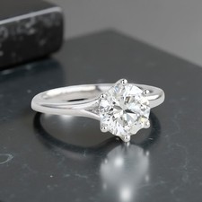 Round Cut Simulated Diamond 2 Ct 14k White Gold Plated Engagement Women's Ring