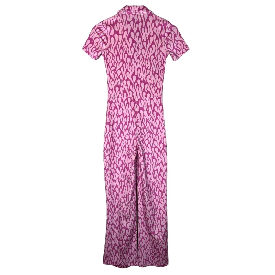 Nuevo Mono Niña Pedido UO Terciopelo Llama AOP Y2K Retro Rosa Mujer Reino Unido 6, EE. UU. 2 Foto 3 de 4