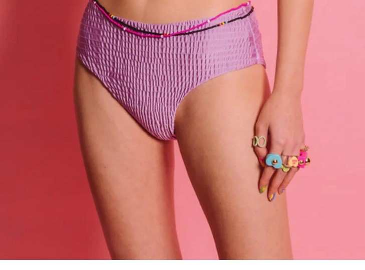 Retro Inspired Jutka & Riska Women's Swimwear Bikini Bottom Size Medium Lavendar