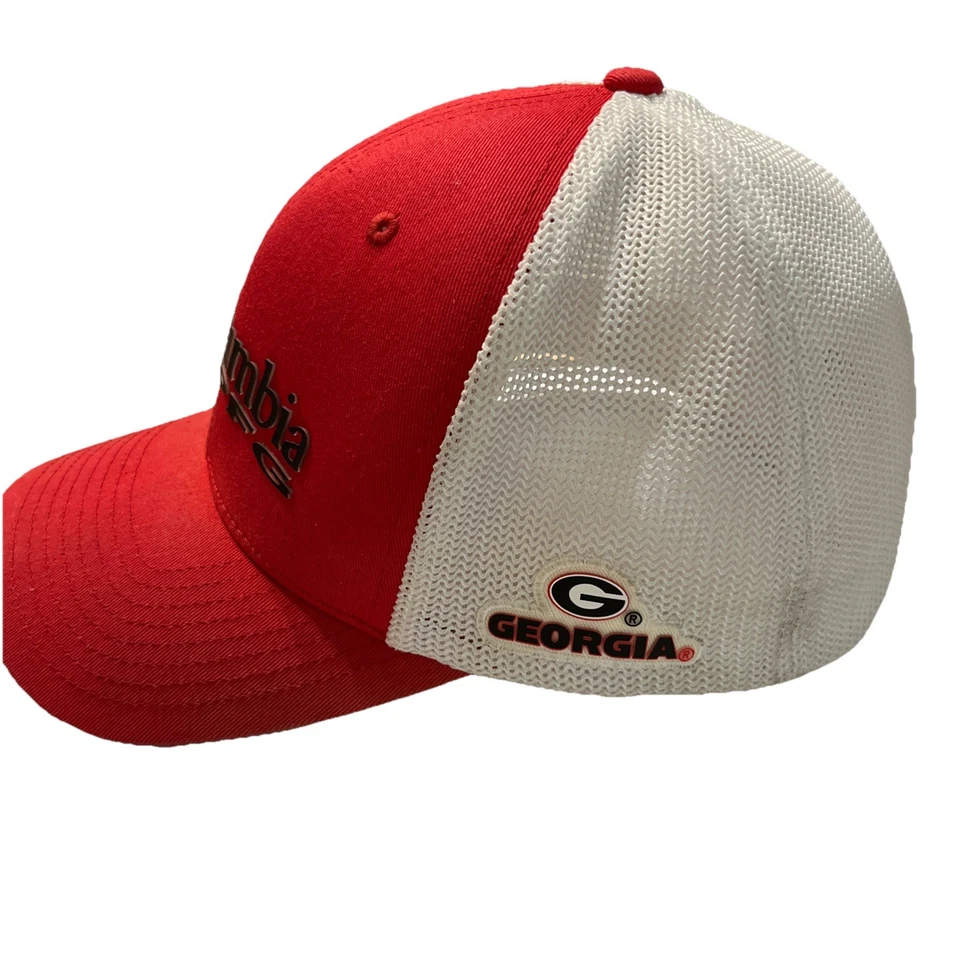 Columbia PFG Mesh Fish Flag Collegiate Ball Cap Unisex Georgia Red/Black L/XL - Image 2 of 4