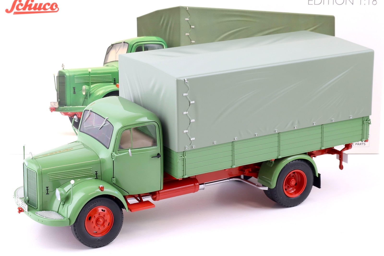 1:18 Schuco Edition Mercedes L3500 Flatbed Truck / Flatbed 1950 Reseda...