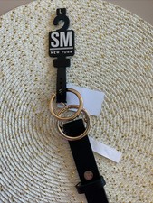 Steve Madden Womens Black Faux Leather Belt with Gold Buckle Sz Large NWT