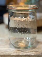 Weck Tulip Jar 745 Sourdough Lid and Clamps Storage