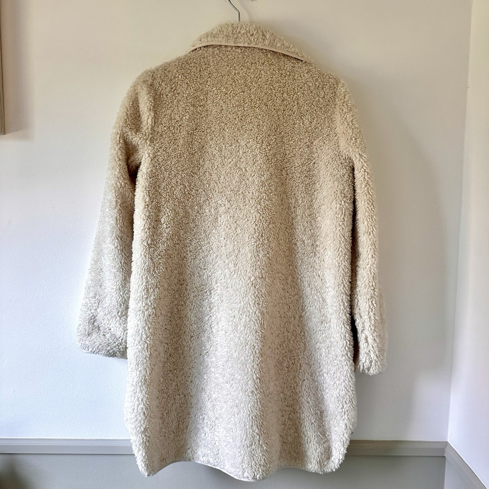 LOFT Ivory Mid-Length Button Collared Overcoat wi… - image 2