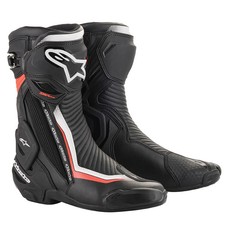 Image of Alpinestars SMX Plus V2 Motorcycle Motorbike Boots Black / White / Fluo Red