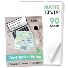 Koala Printable Vinyl Sticker Paper 13x19 Waterproof Matte Inkjet Laser 90 Sheet