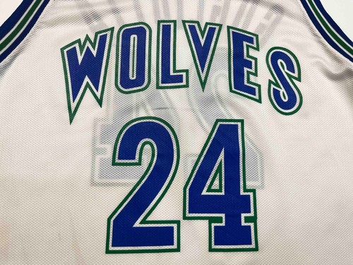 Maglia Vintage Champion NBA Minnesota Timberwolves GUGLIOTTA #24 Tg 44 Bianca USA - Foto 2 di 9