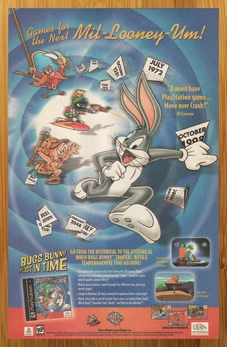 1999 Bugs Bunny Lost in Time PS1 Vintage Print Ad/Poster Video Game Promo Art