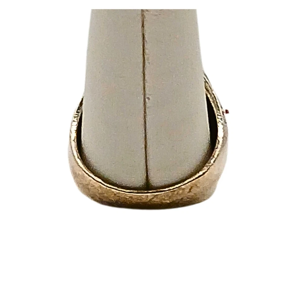 Mens Silver Plated Zircon Ring Size 11 Faceted Solitaire Intricate Turkey Amber - Image 4 of 4