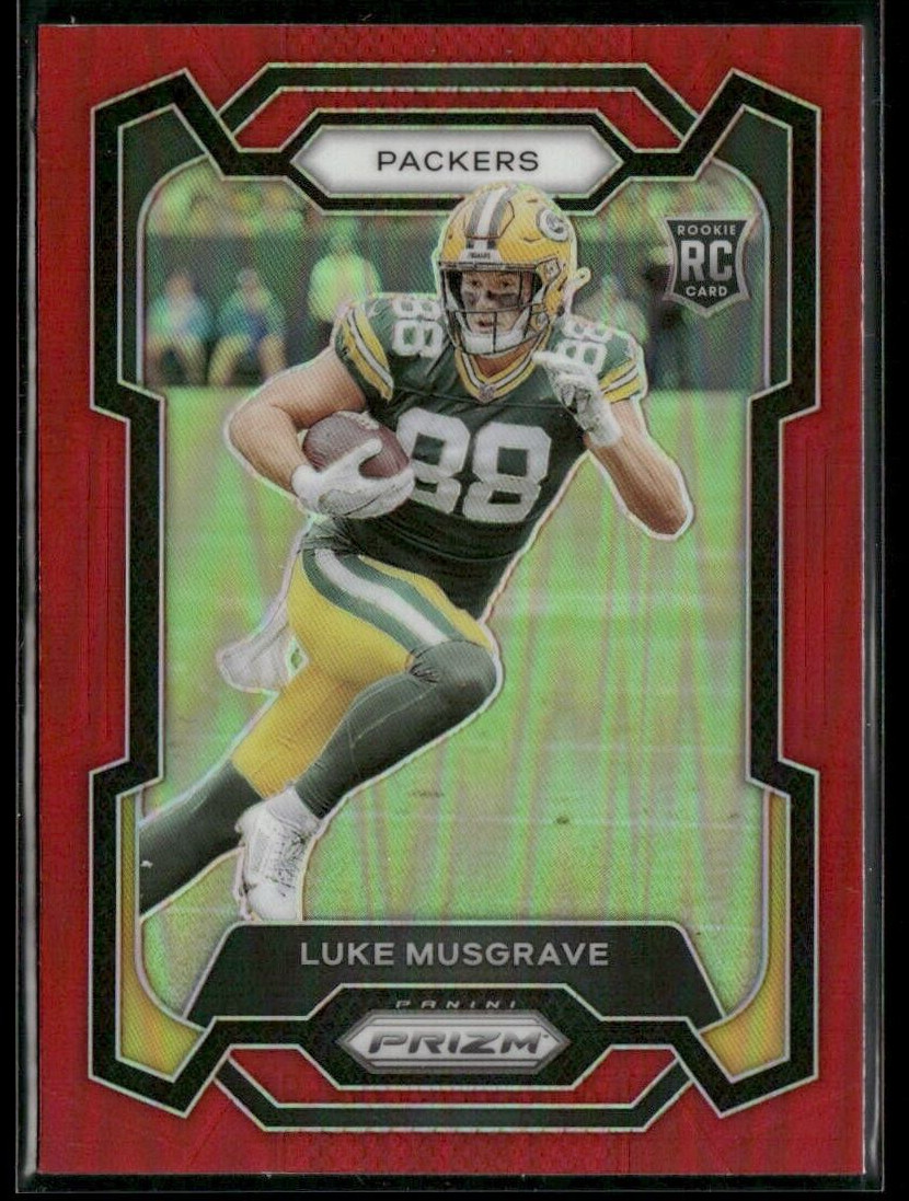 Luke Musgrave 2023 Prizm Rookie Retail Red SSP #337 Green Bay Packers RC