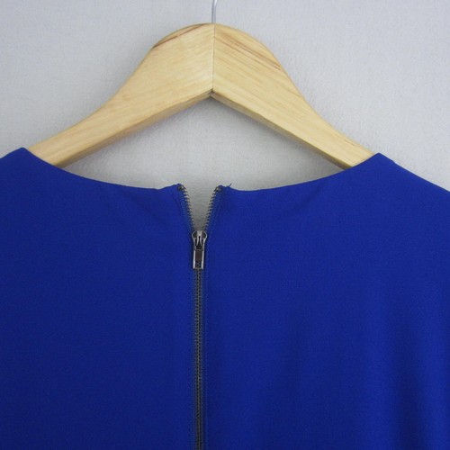 City Chic Dress Womens Plus Medium 18 Blue Black Fit Flare Belt Flowy Work Event - Picture 8 of 19