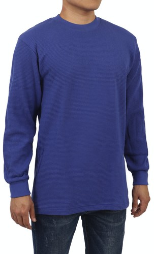 Mens Heavy Waffle T Shirts Cotton Long Sleeve Casual Plain Sports Thermal - Picture 6 of 32
