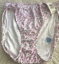 NWT Vintage Kmart Soft Pink Floral High Cut Bikini Brief Panties Size 8