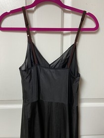 Sears 36 Tall Lingerie Dress Full Slip Black Lace Trim EUC Vintage