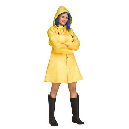 Womens Yellow Raincoat Jacket IT Coraline Morton Salt Halloween Costume eBay