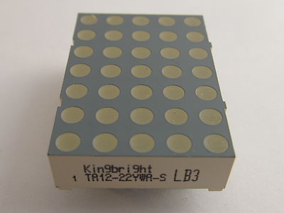 30mm (1,2'') 5x7 Dot Matrix Display YELLOW GELB Kingbright TA12-22YWA gem. Anode