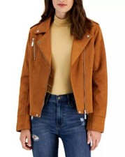 Jou Jou Juniors' Brandy Faux-suede Moto Jacket , Medium
