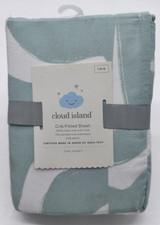 Cloud Nine Fitted Crib Sheet 100 Cotton Green/White 29" X 52" Fits 6" Mattress