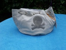 SAC Marc Labat Gris blanc strass tête de mort gothique romantique