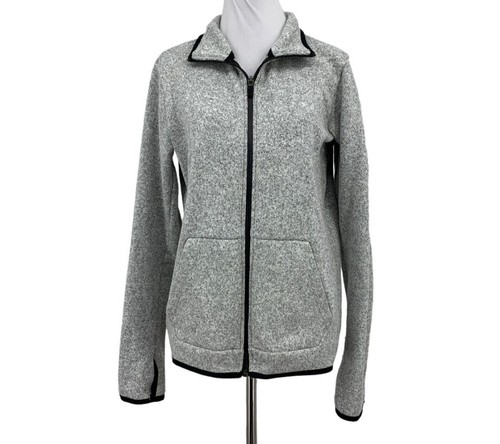 Nike Fleece Full Zip Therma-Fit Womens Gray Running Jacket 806983 Medium - 第 1/7 張圖片