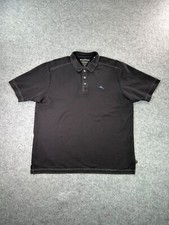 Tommy Bahama Shirt Mens Large Black Supima Island Zone Short Sleeve Polo