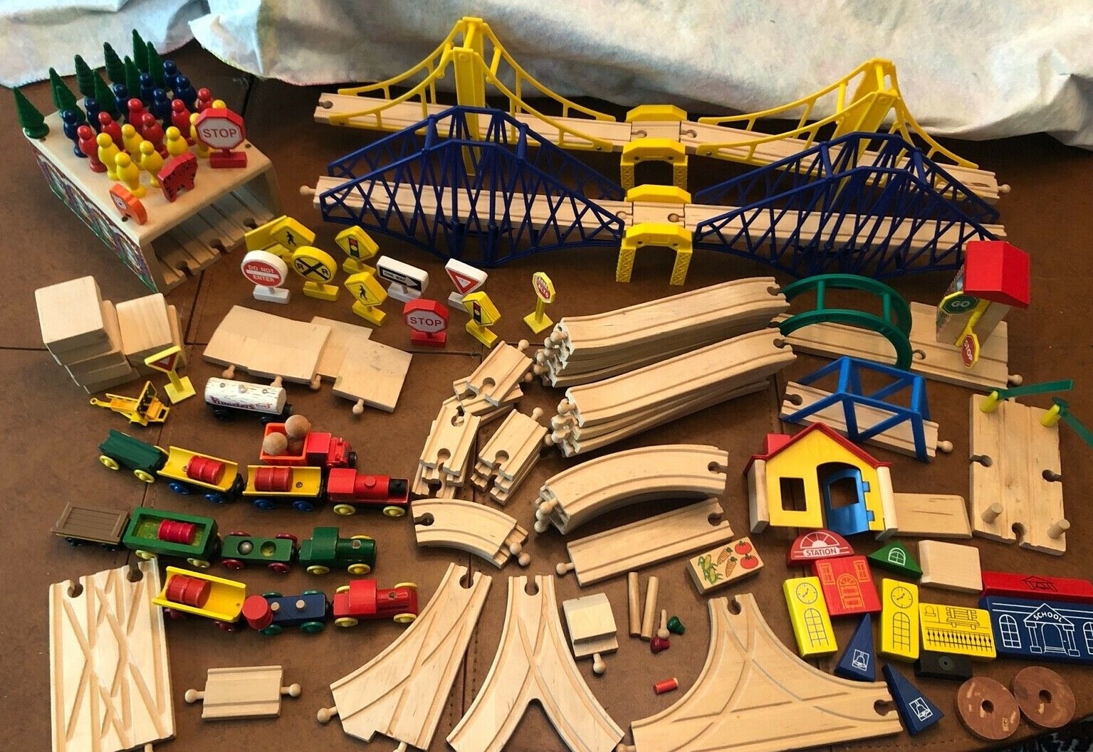 wooden train buildings