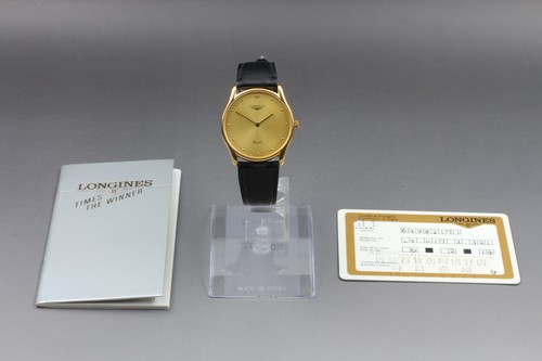 *NEAR MINT w/Papers* LONGINES La Grand Classique L4.617.2 Gold Dial Quartz Men's - Picture 4 of 12