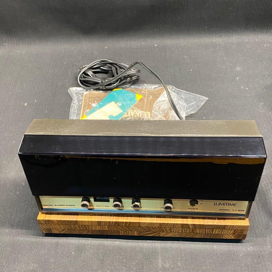 〇Nb左3 デッドストック LUMITIME  光デジタル時計 KT-208 VINTAGE LUMITIME Wooden Neon Clock KT-208 Tamura Japan Space Age