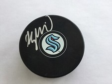 Morgan Geekie Signed Autographed Seattle Kraken Hockey Puck a