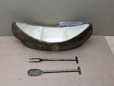 Relish/Dip/Condiment Canoe Bowl with 2 serving "paddles"