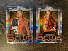 Four  2021 Topps Chrome WWE 5 Timers Club Cards Luger Ziggler Orton Flair