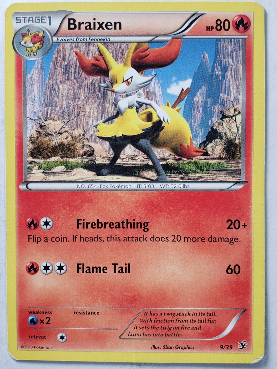 Braixen 9/39 PL - XY Kalos Starter Set Pokemon Card $2 Flat Shipping