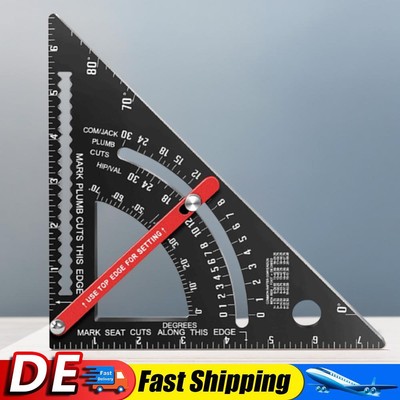 7 Inch Square Measuring Ruler Aluminum Alloy Adjustable Rafter Square DE
