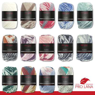 Pro Lana 2 x 100 g Fjord Norweger-Muster Farbverlaufswolle Stricken 14 Farben