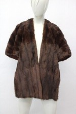 EXCELLENT BROWN SQUIRREL FUR STOLE WRAP WOMEN WOMAN 18"X 62"