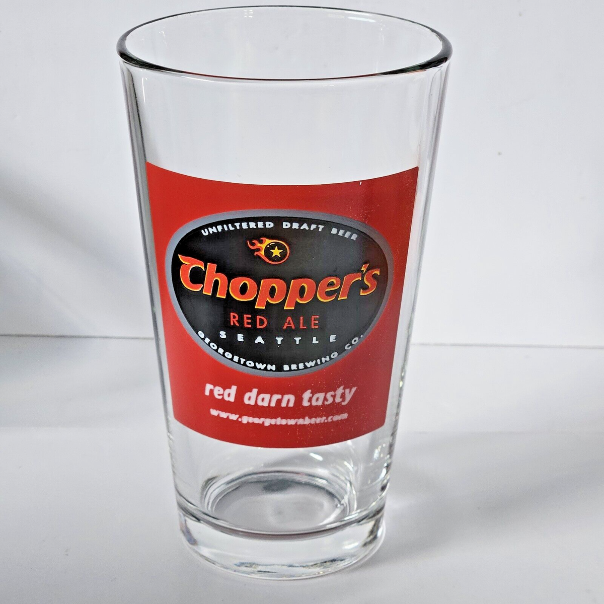 アメリカグラス Chopper's Red Ale Logo Pint Beer Glass Georgetown Brewing Co. 16oz