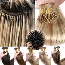 300 Strands Stick I-Tip Remy Human Hair Extensions Micro Ring Beads Link 150g US